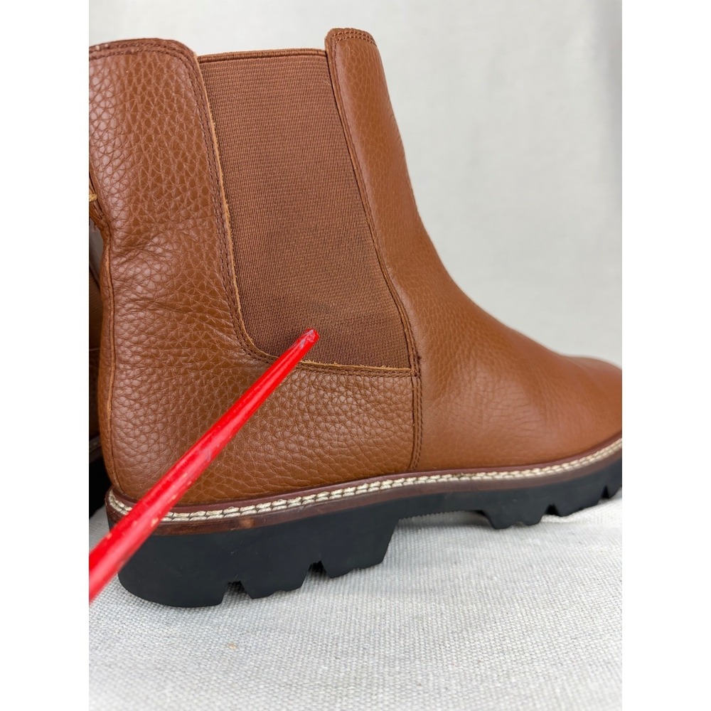 Madewell The Carina Boot English Saddle Brown Pebbled Leather‎ Lug Chelsea Boots - Picture 8 of 12